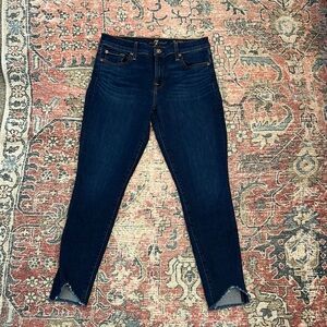 7 For All Mankind Dark Blue Women's Ankle Skinny Jeans Size 29